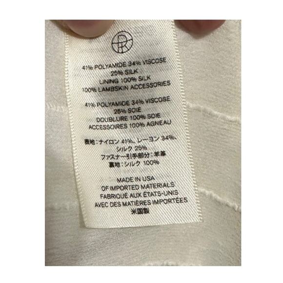 The Row Tamy Cloqué Dress Off-white size XS Midi  2-way Zip Euro Chic Croquette - Picture 14 of 16